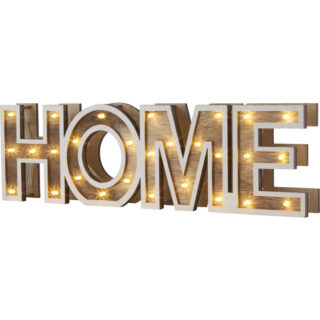 "Home" Træskilt med LED