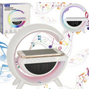 Trådløs Oplader / FM Radio / Højttaler / Ur / Alarm med LED Lys