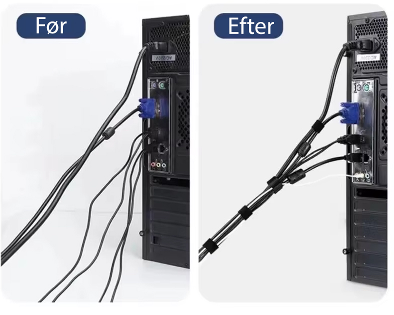 Cable Organizer Velcro Bånd, 5 meter rulle. - Billede 2